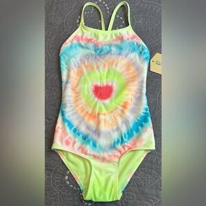 Thereabouts Girls Sunshine Tie Dye One Piece Swimsuit NWT Size S 7/8